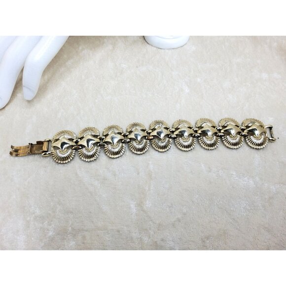 vintage coro silver tone shell design link bracelet - Picture 9 of 14